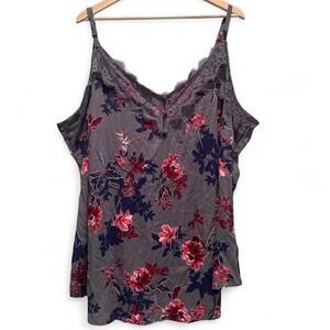 NWT Gray Torrid Floral Lace Cami Tank Top Size 4X